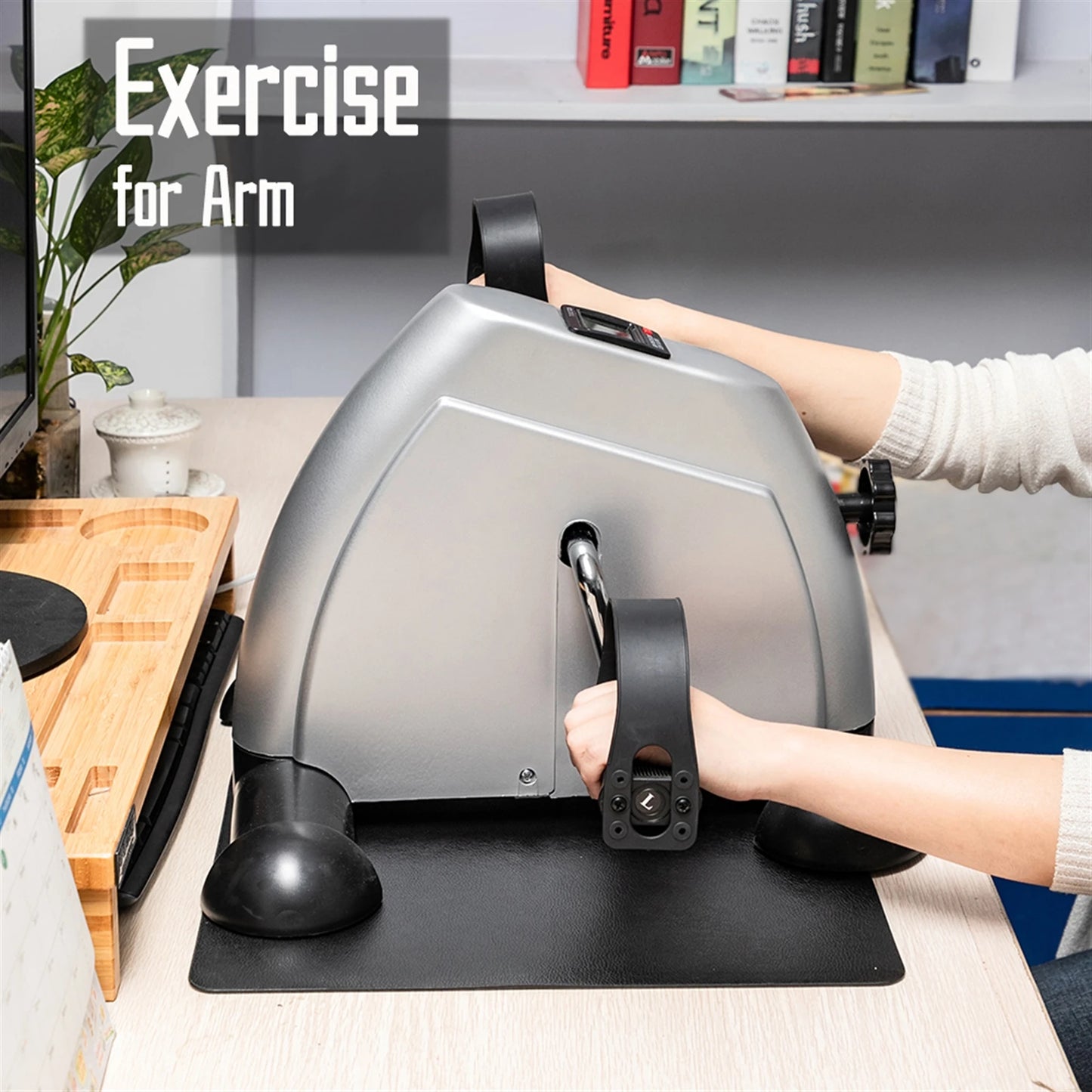 W002K Home Use Hands and Feet Trainer Mini Exercise Bike Silver