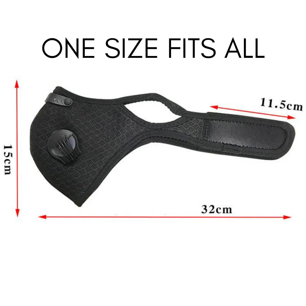 Jupitergear Performance Sports Face Mask with Activated Carbon Filter and Breathing Valves