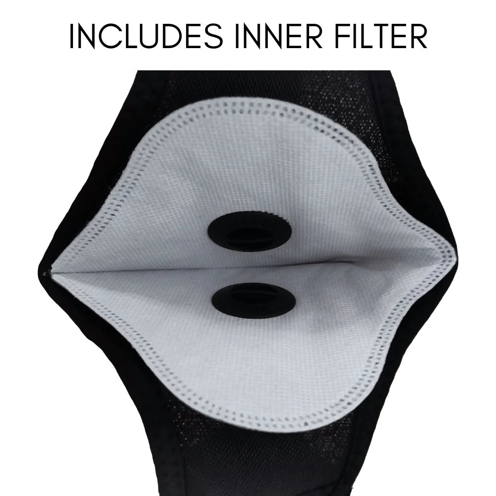 Jupitergear Performance Sports Face Mask with Activated Carbon Filter and Breathing Valves