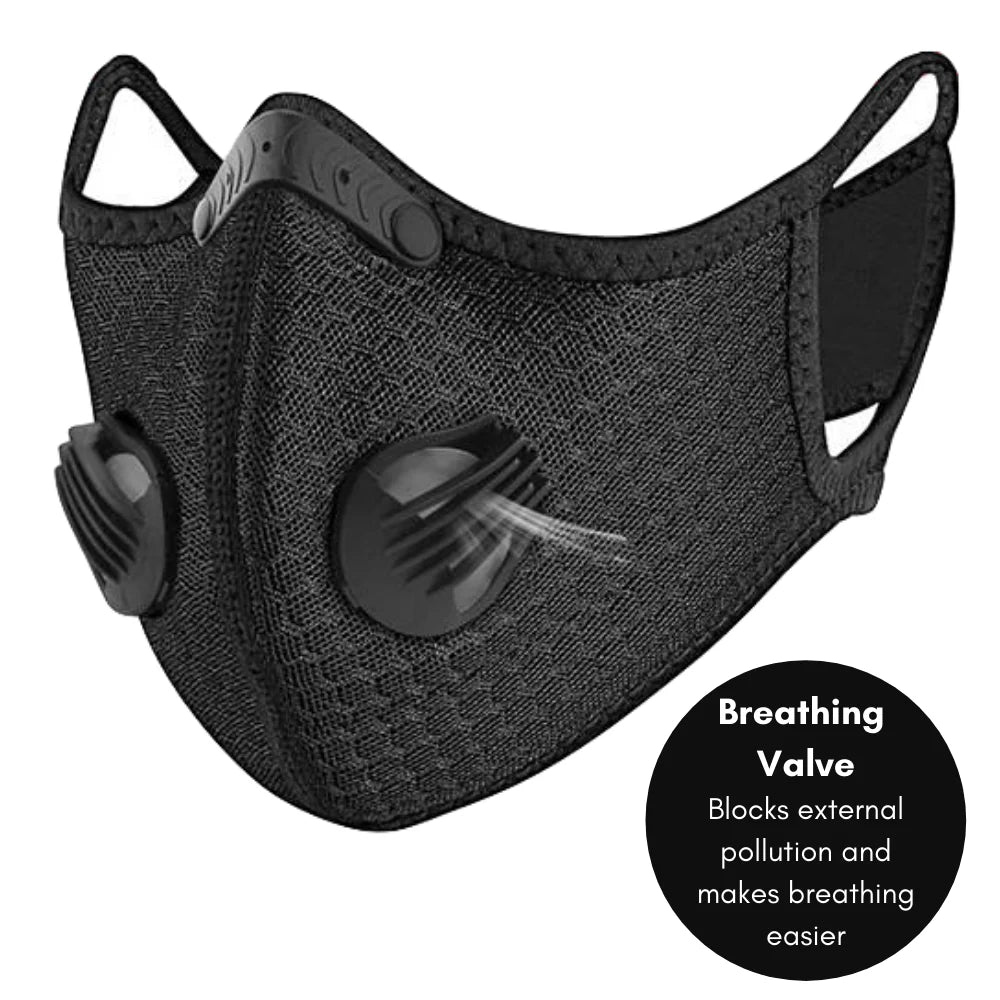 Jupitergear Performance Sports Face Mask with Activated Carbon Filter and Breathing Valves